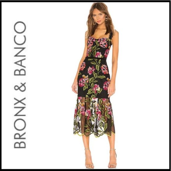 NWT BRONX & BANCO Cordelia Midi Dress, L